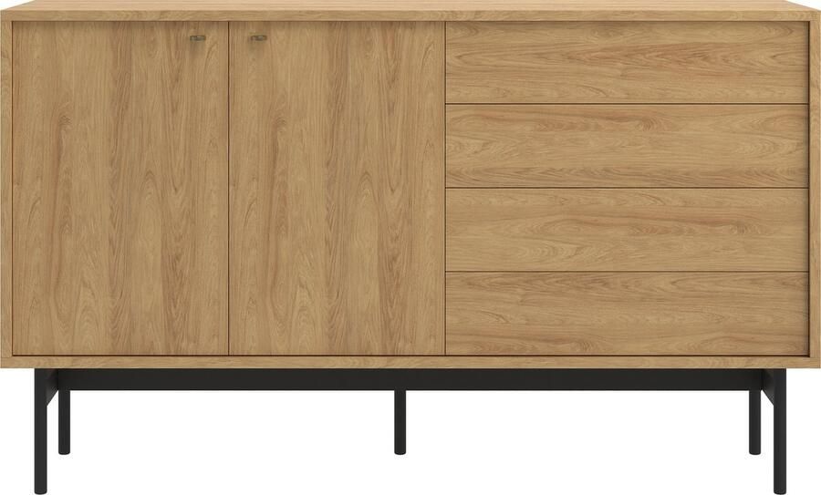 Selsey OLAR Tweedelige kast met vier lades 154 cm Natuurlijk hickory - Foto 2