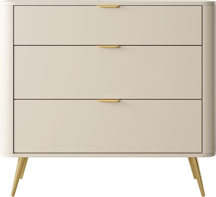 Selsey Oval Dressoir met drie lades 92 cm Beige