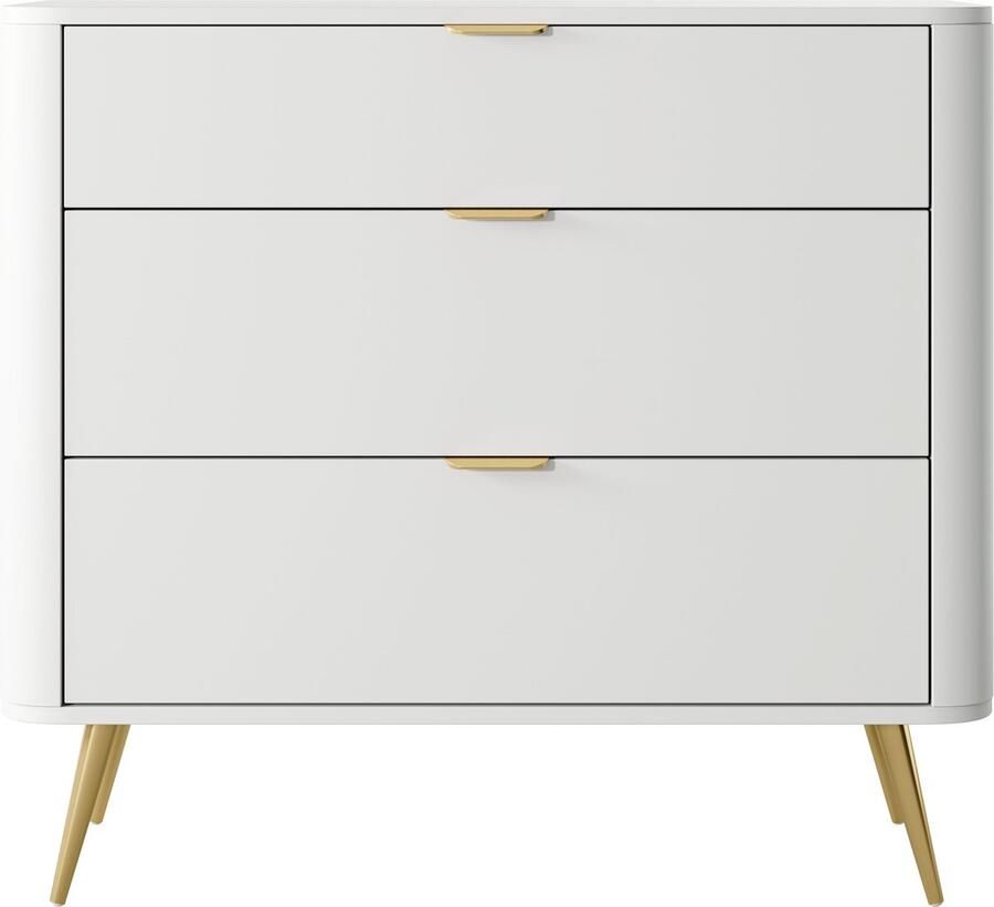 Selsey Oval Dressoir met drie lades 92 cm Wit