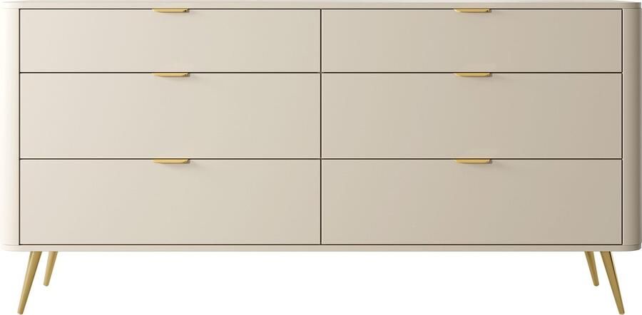Selsey Oval Dressoir met zes lades 172 cm Beige
