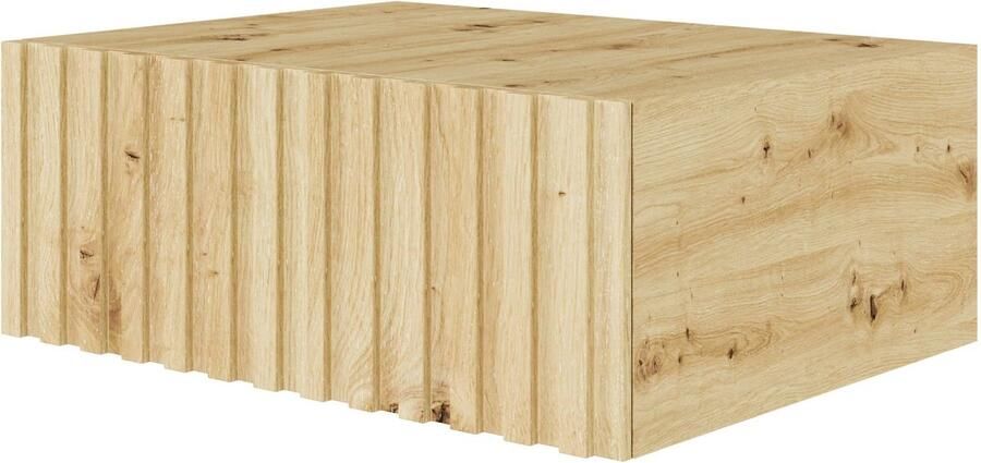 Selsey Telire – Hangend nachtkastje met lade en lamellenfront 50 cm – Eiken Artisan