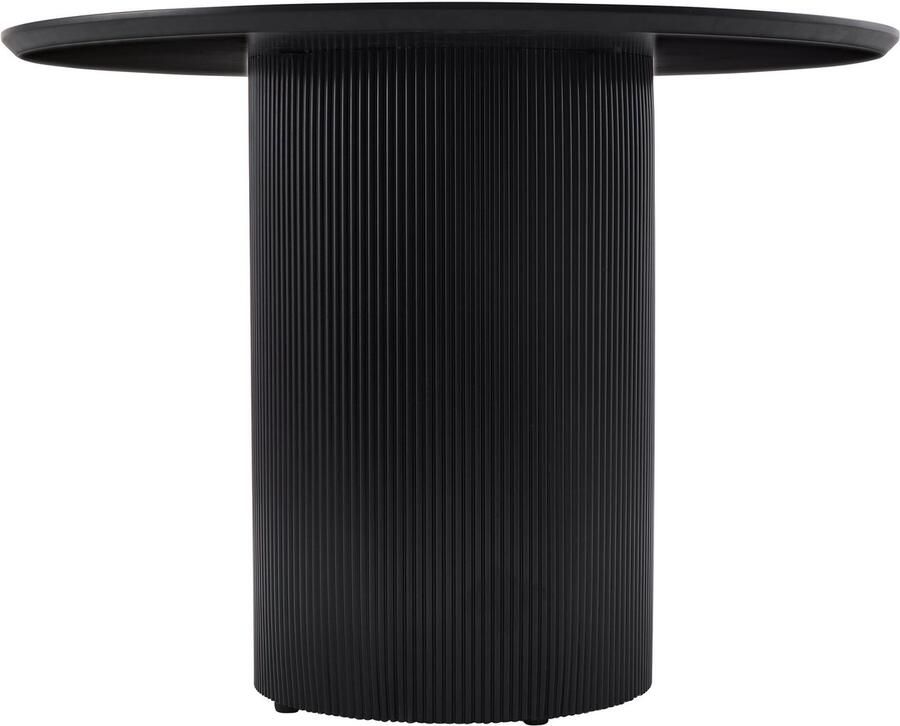 Selsey Trually – Ronde eettafel met geribbelde cilindervoet zwart 100 cm