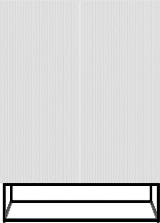 Selsey Veldio Tweedeurs dressoir 90 cm Wit met zwarte poten