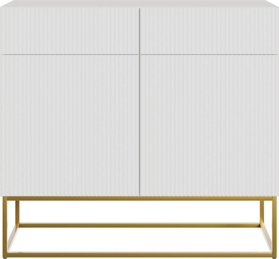 Selsey Veldio Dressoir 2-deurs 100 cm Wit met gouden poten