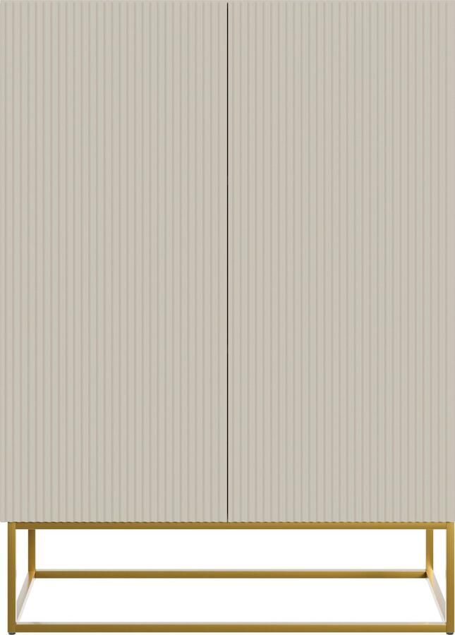 Selsey Veldio Dressoir 2-deurs 90 cm Grijsbeige met gouden poten