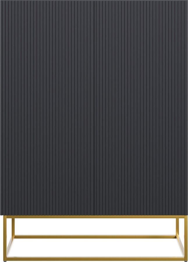 Selsey Veldio Dressoir 2-deurs 90 cm Zwart met gouden poten