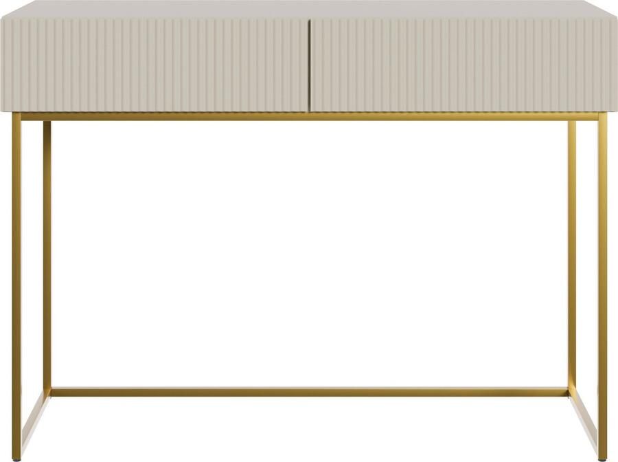 Selsey Veldio Kaptafel 110 cm Grijs beige met gouden poten