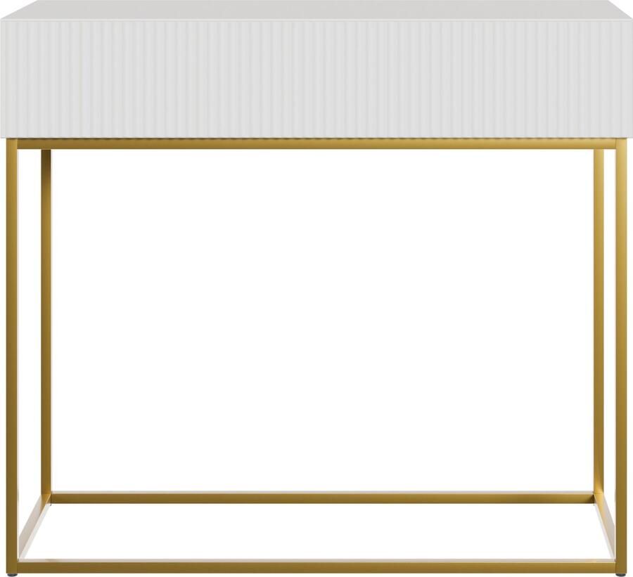 Selsey Veldio Kaptafel 90 cm Wit met gouden poten