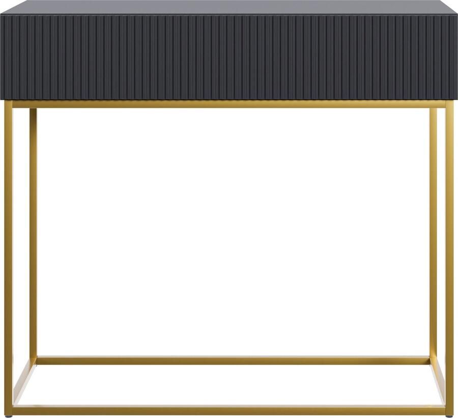 Selsey Veldio Kaptafel 90 cm Zwart met gouden poten