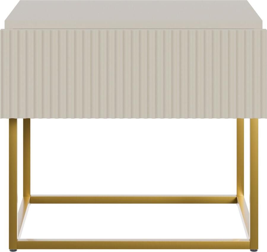 Selsey Veldio Nachtkastje 50 cm Grijs beige met gouden poten