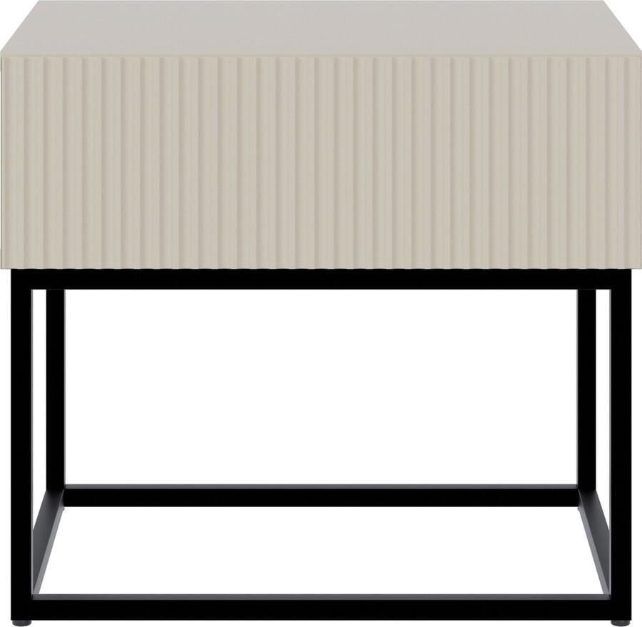 Selsey Veldio Nachtkastje 50 cm Grijs beige met zwarte poten