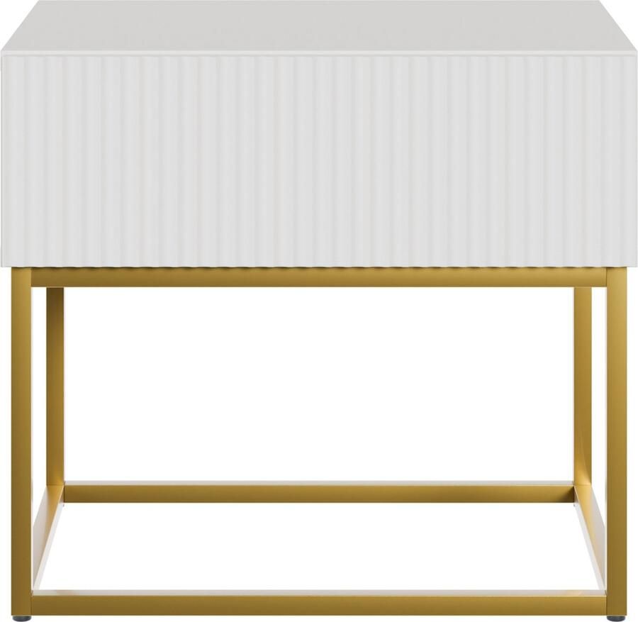 Selsey Veldio Nachtkastje 50 cm Wit met gouden poten