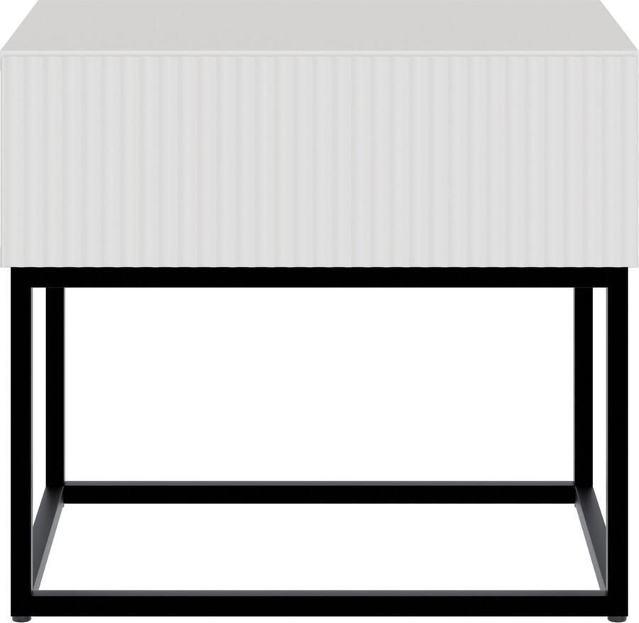 Selsey Veldio Nachtkastje 50 cm Wit met zwarte poten