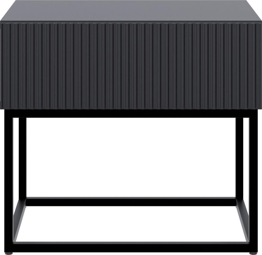 Selsey Veldio Nachtkastje 50 cm Zwart met zwarte poten