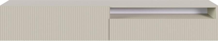 Selsey Veldio RTV 175 cm met nis Grijs beige met gefreesde fronten