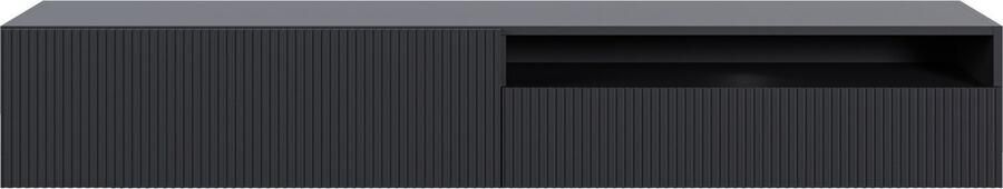 Selsey Veldio RTV 175 cm met nis Zwart met gefreesde fronten