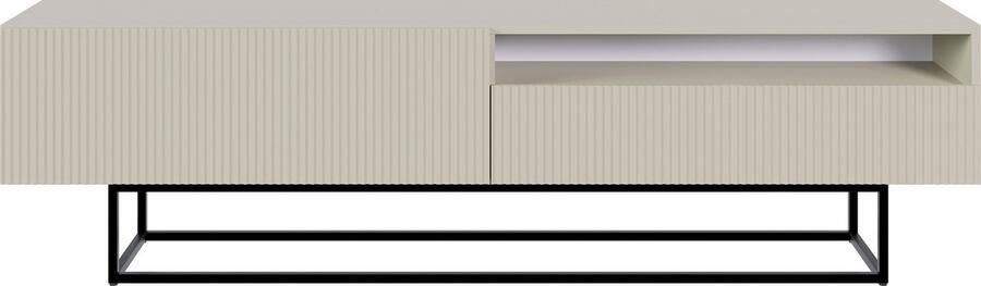 Selsey Veldio RTV met nis 175 cm Grijs beige met zwarte poten - Foto 2