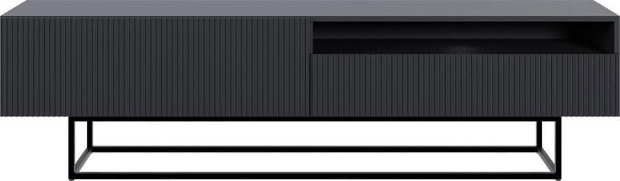 Selsey Veldio RTV met nis 175 cm Zwart met zwarte poten