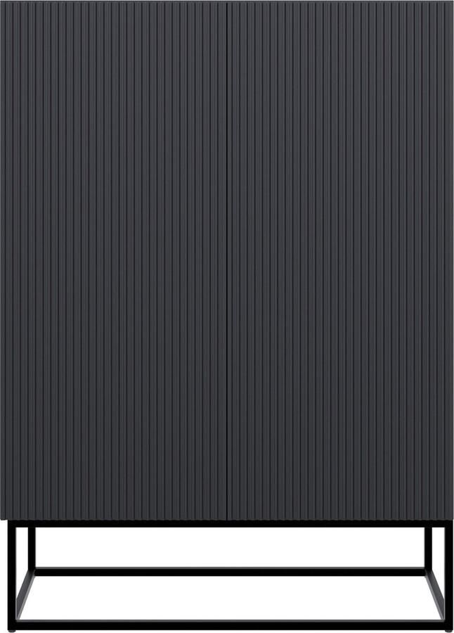 Selsey Veldio Dressoir 2-deurs 90 cm Zwart met zwarte poten