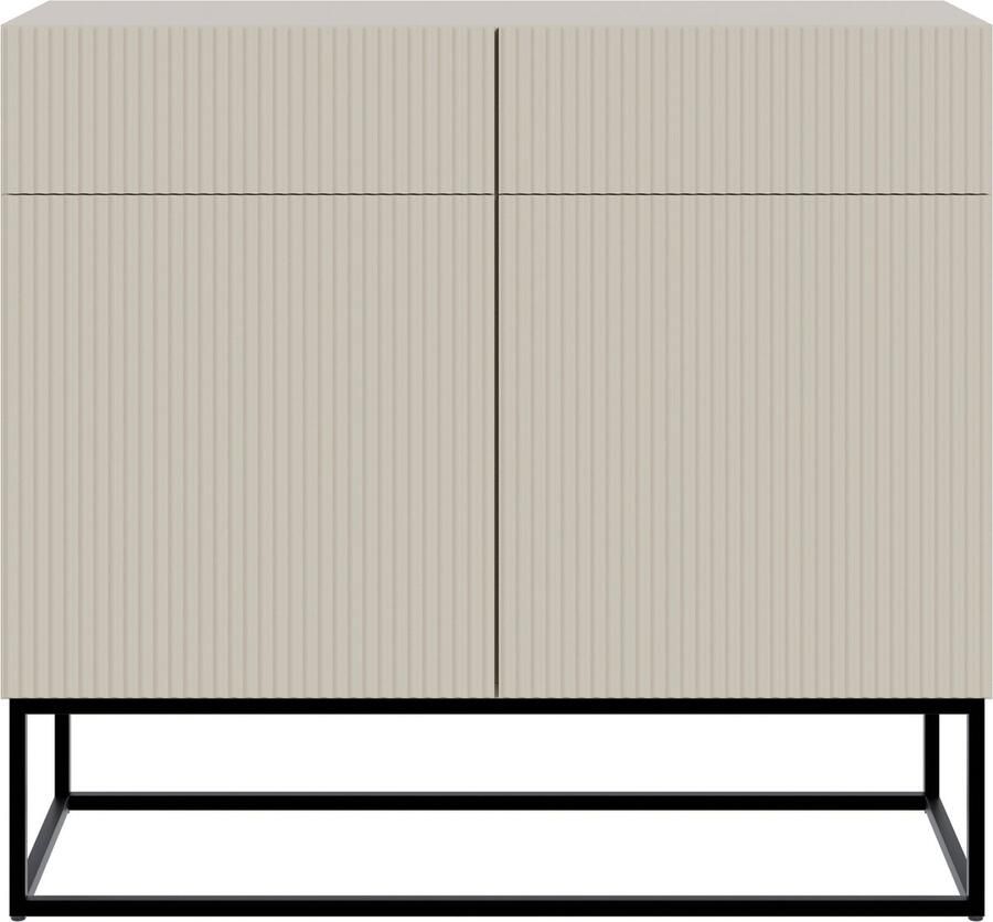 Selsey Veldio Dressoir 2-deurs 100 cm Grijsbeige met zwarte poten