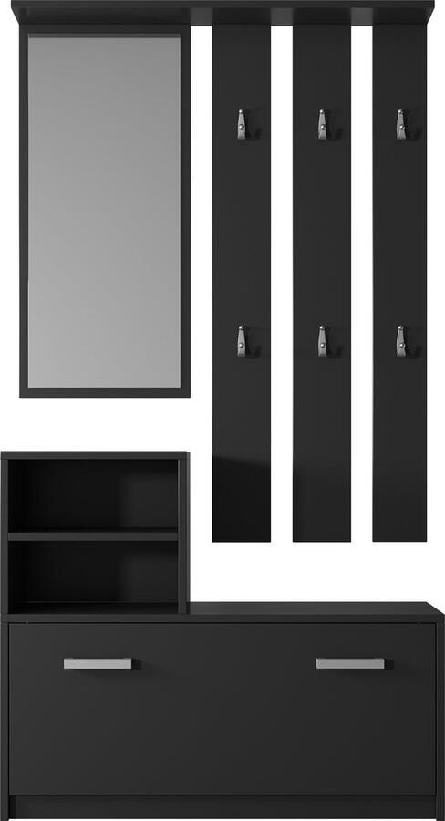 Selsey Yesfir Hal set met spiegel Zwart