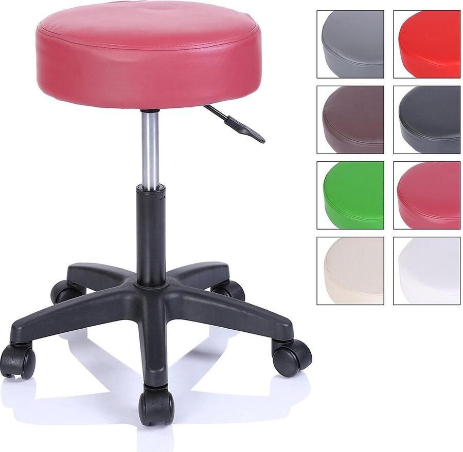 Sens Design kruk rolkruk werkstoel krukje Bella-Rose Bordeaux