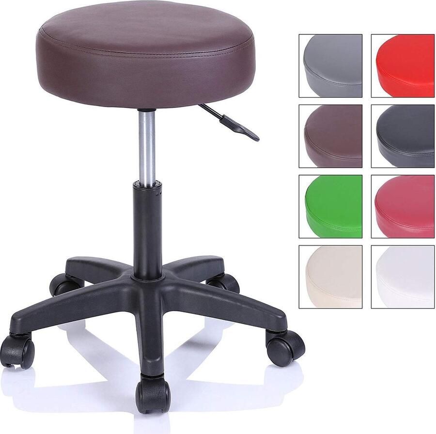 Sens Design kruk rolkruk werkstoel krukje Bella-Rose Bruin