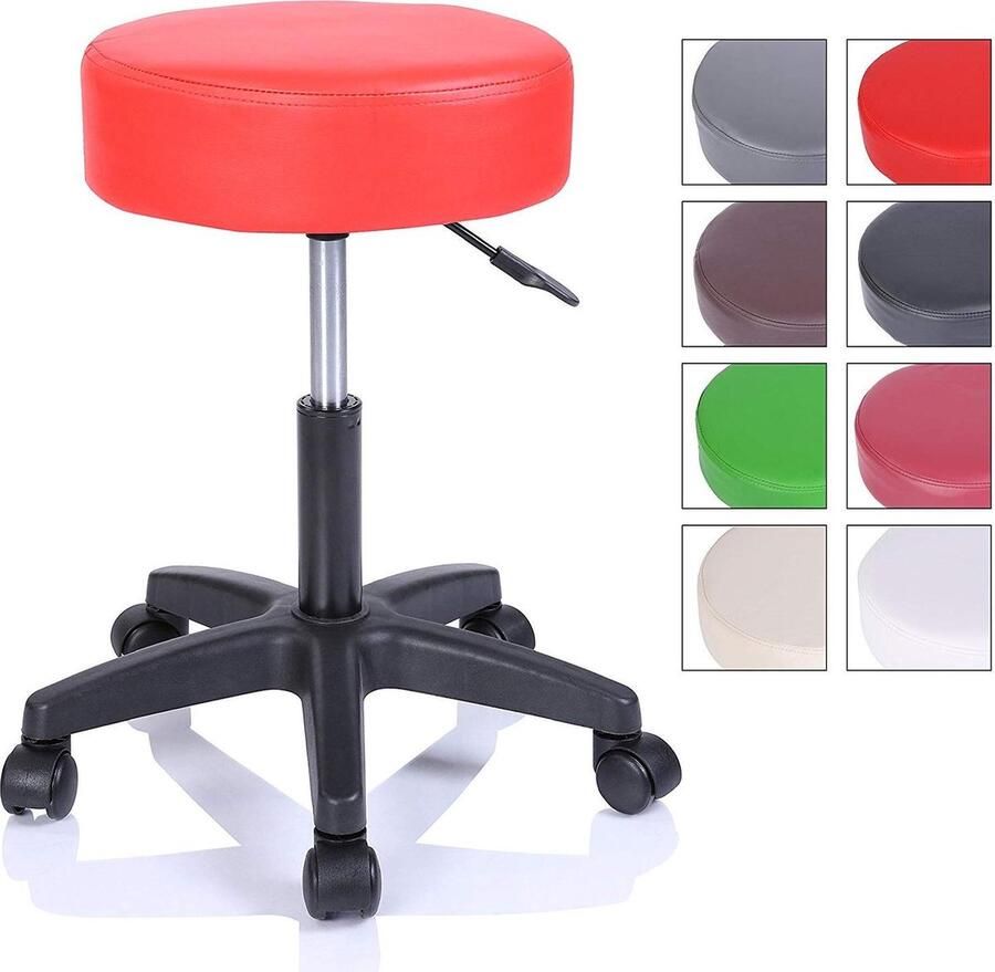 Sens Design kruk rolkruk werkstoel krukje Bella-Rose Rood