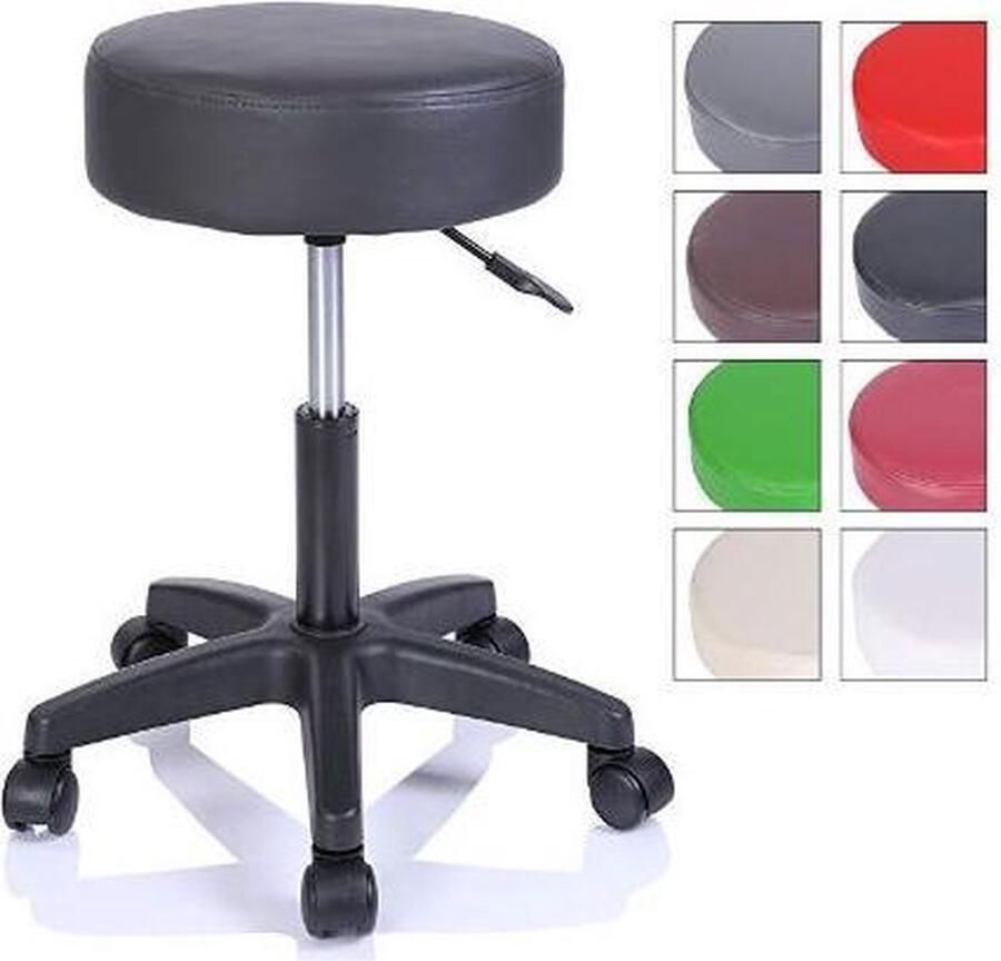 Sens Design kruk rolkruk werkstoel krukje Bella-Rose Zwart