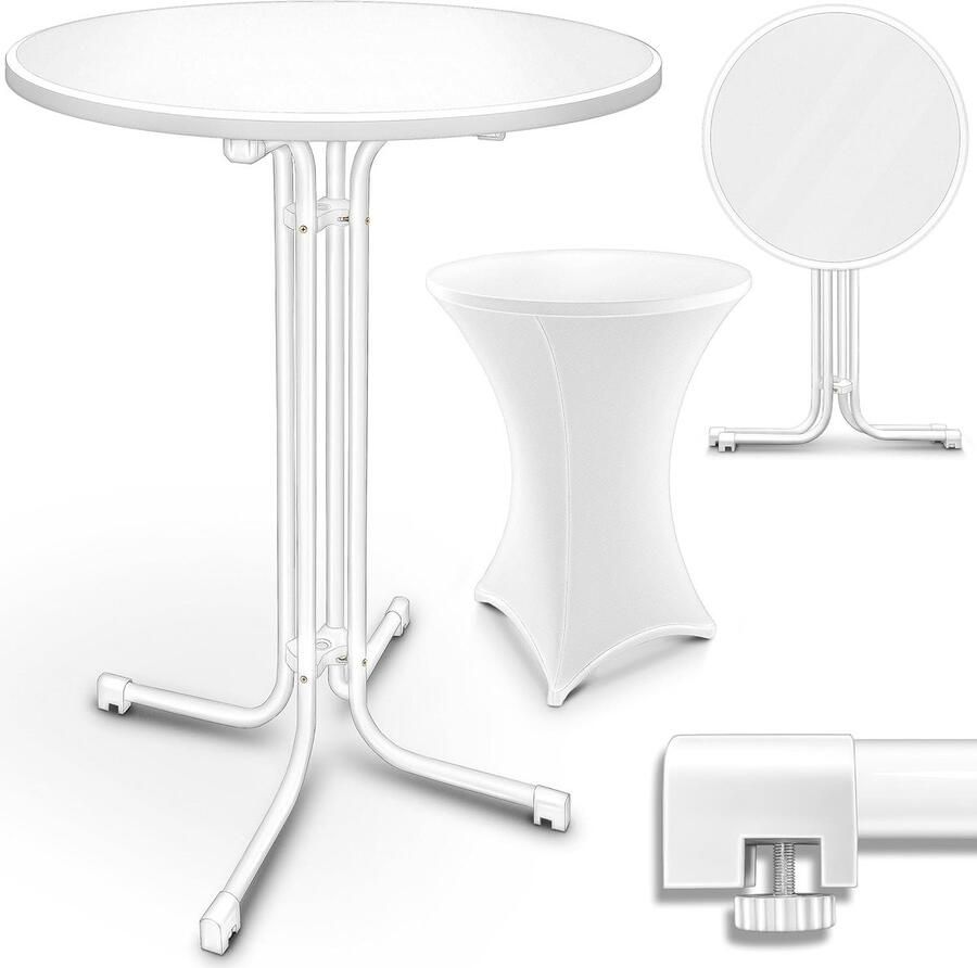 Sens Design Statafel met Statafelrok inklapbaar 80 x 107 cm Wit
