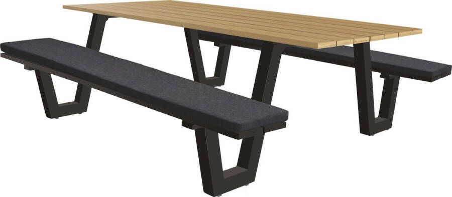 SenS-Line Lorenzo Picknicktafel 180cm Bruin Aluminium