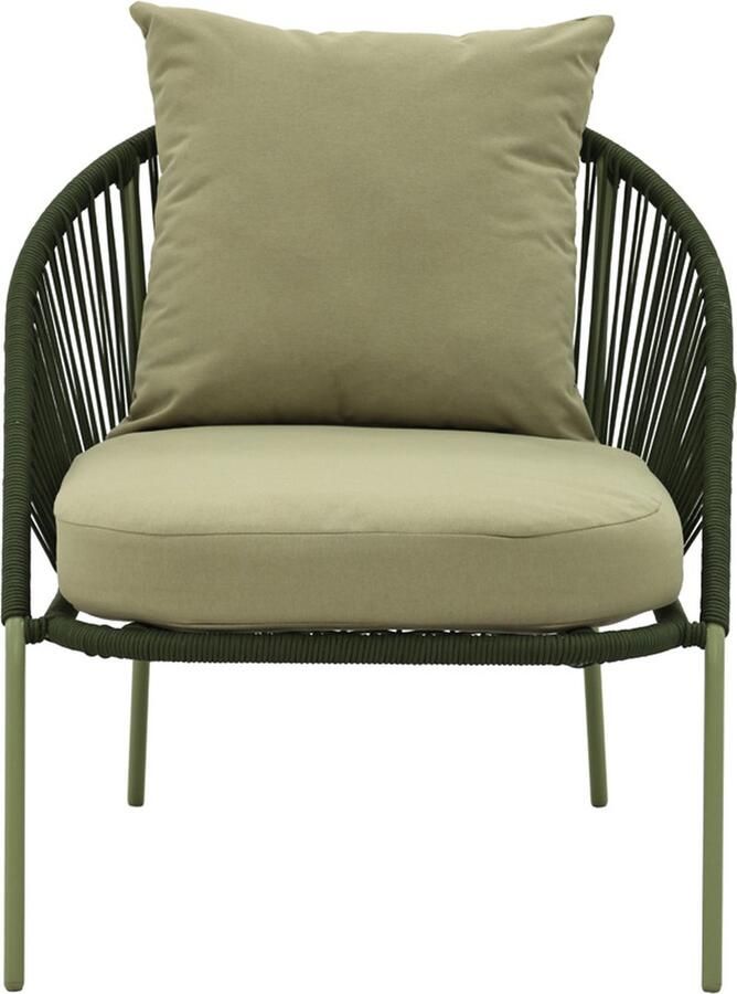 SenS-Line Loungestoel Groen Set van 2 Staal & Touw 74x83x77 cm Loungestoel Ibiza