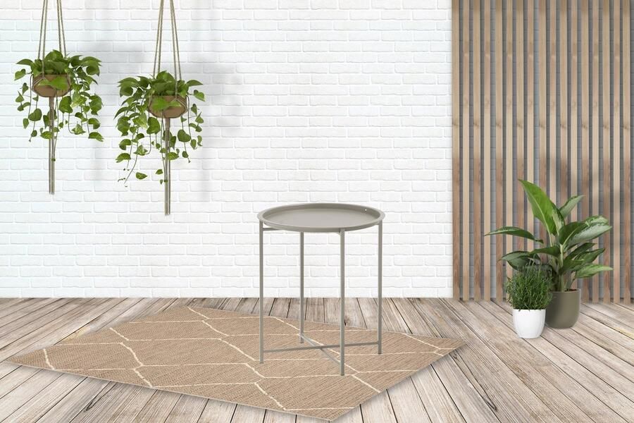 SenS-Line Nora Bijzettafel Ø46cm Metaal Taupe