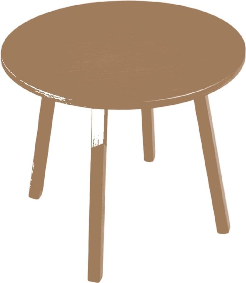 SenS-Line Porto Sidetable ø58cm Aluminium Houtpatroon
