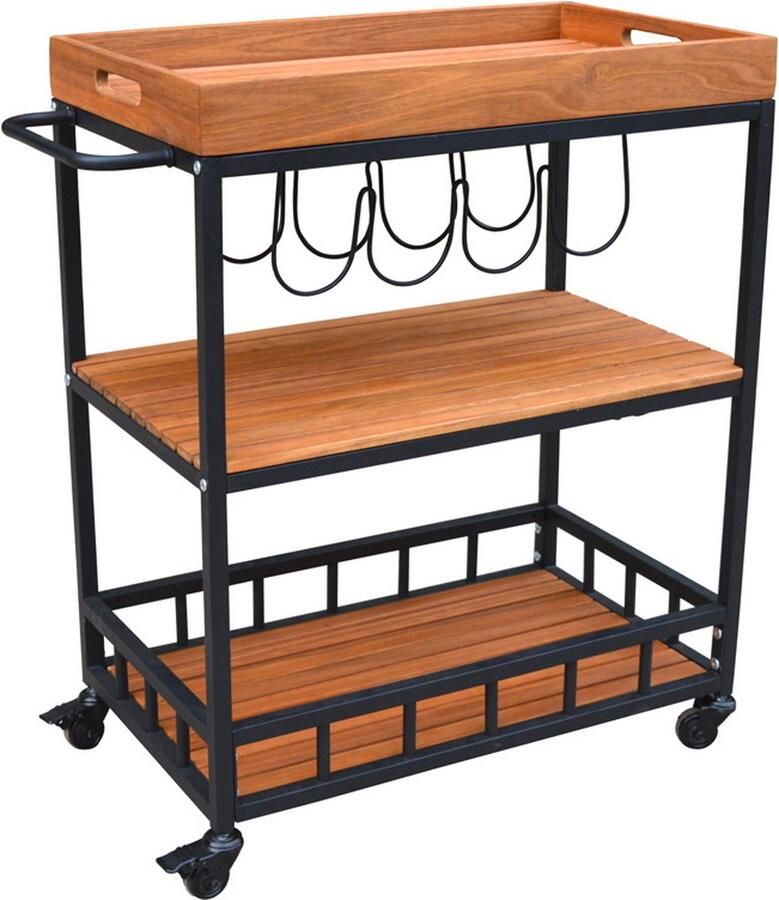 SenS-Line Trolley Naturel Acaciahout 67x40x84 cm Trolley Butler