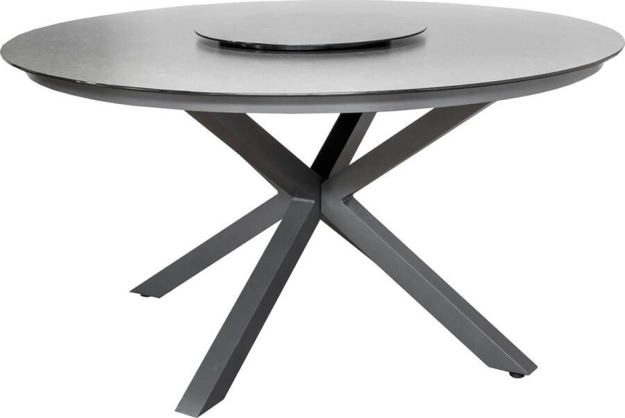 SenS-Line Tuintafel Rond ø145cm Antraciet Keramiek 4-6 Personen