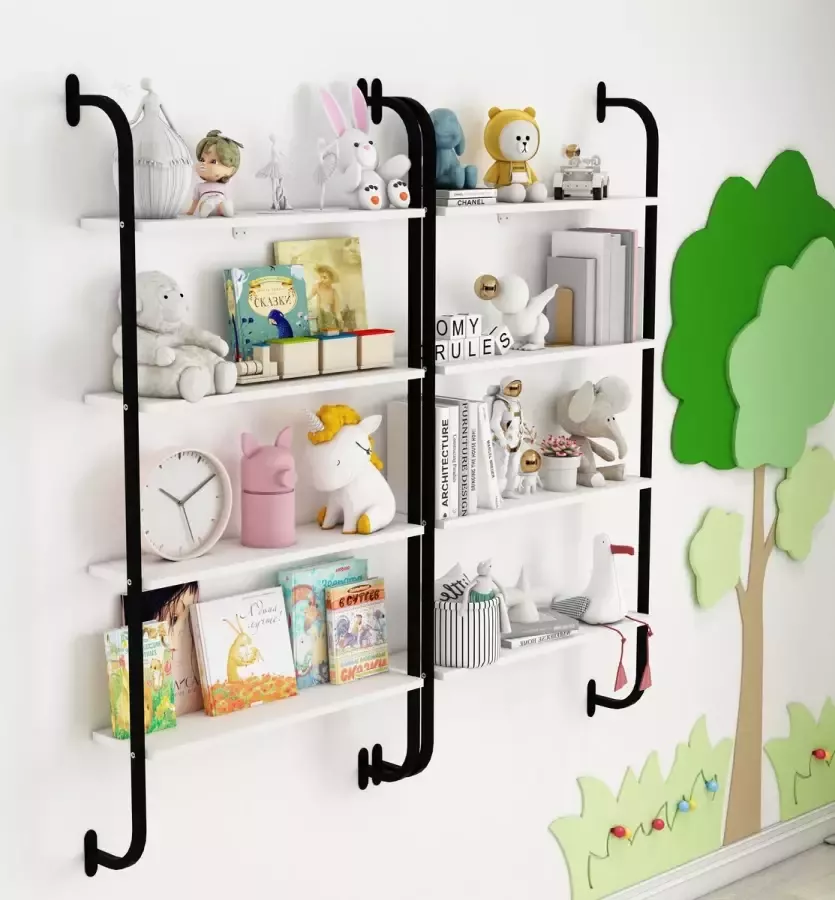 Sensa Wandkast Vitrinekast Kinderkast Boekenkast Kasten Wandrek Wandplank 150cmx64cmx20cm Wit