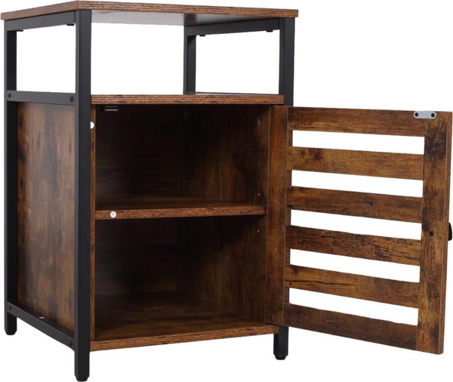 SensaHome Nachtkastje van hout met opbergruimte Klassiek en Elegant 40x40x60cm Bruin