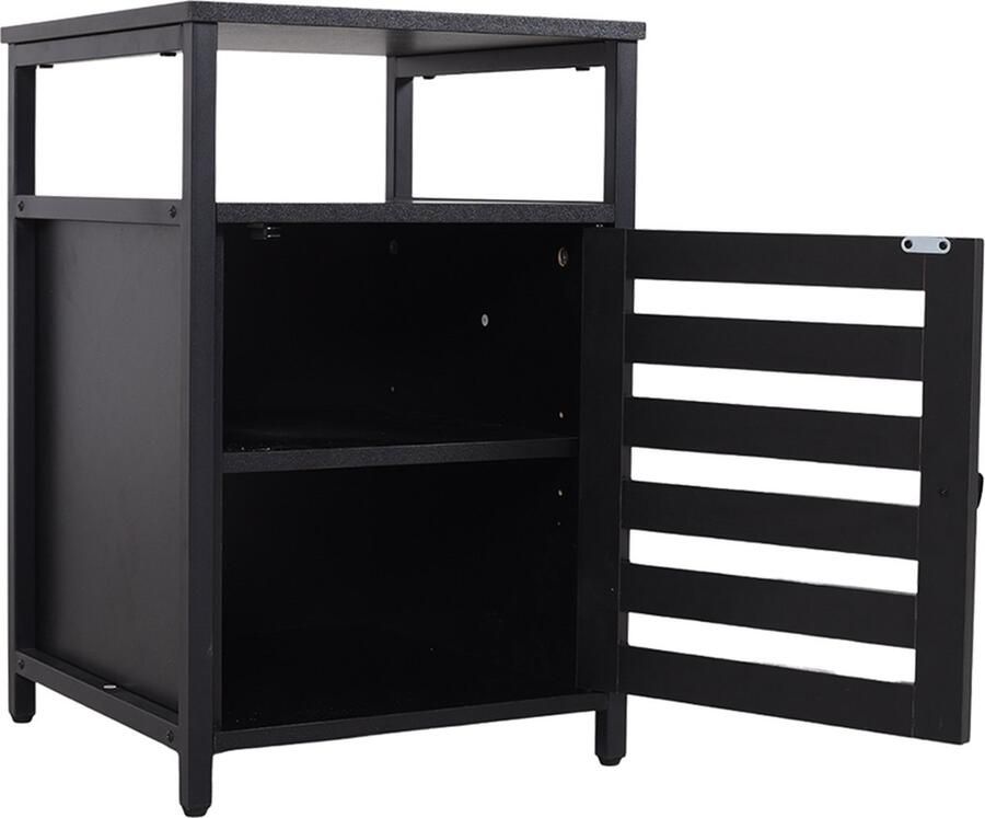 SensaHome Nachtkastje van hout met opbergruimte Klassiek en Elegant 40x40x60cm Zwart