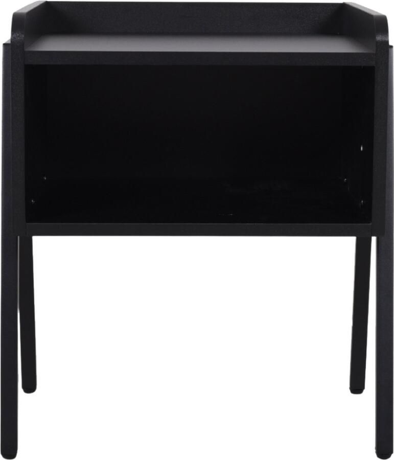 SensaHome Nordic Antiek Houten Nachtkastje Open Design Klassiek en Elegant 46x35x52cm Zwart