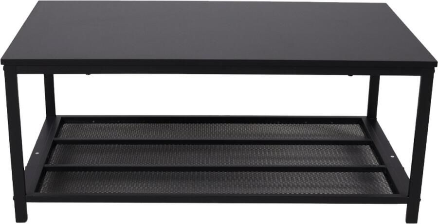 SensaHome Salontafel Rechthoek Antieke Houten Theetafel 106x60x45 cm 13.5 kg Zwart