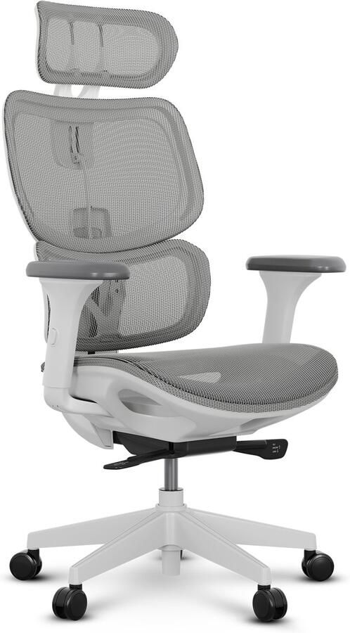 SENSE7 NOBU Ergonomische Bureaustoel Verstelbare Rugleuning Armleuningen en Hoofdsteun Comfortabel en Duurzaam Bureau Stoel tot 190 cm en 130 kg Bureaustoelen voor Volwassenen Wit - Foto 2