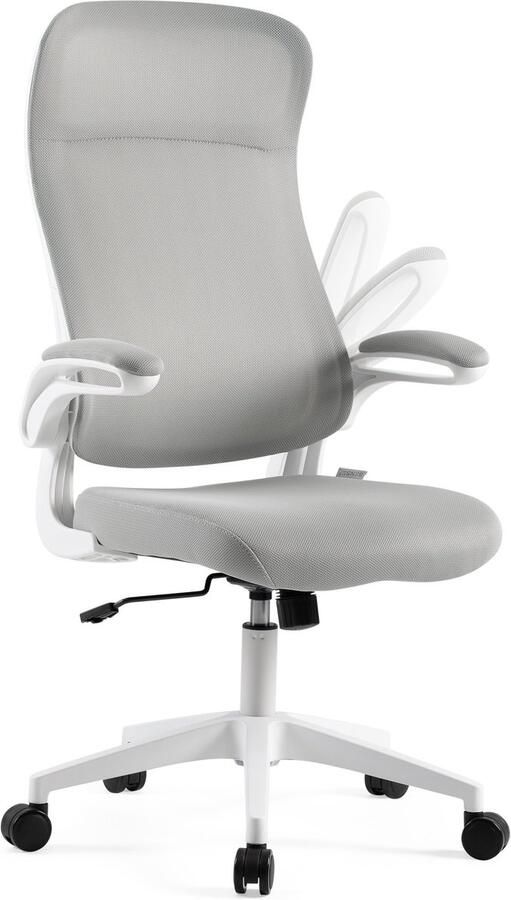 SENSE7 Revo Bureaustoel Grijze Draaistoel Ergonomische Bureaustoel in Hoogte Verstelbaar Rugleuning van Mesh Verstelbare Armleuningen