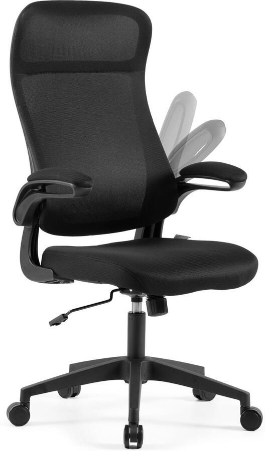 SENSE7 Revo Bureaustoel Zwart Draaistoel Ergonomische Bureaustoel in Hoogte Verstelbaar Rugleuning van Mesh Verstelbare Armleuningen