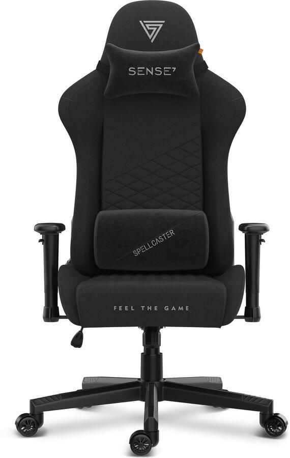 SENSE7 Spellcaster Senshi Ergonomische bureaustoel Gamingstoel nek- en lendenkussen In hoogte verstelbaar Ademend materiaal Duurzaam en comfortabel Maximale belasting 150 kg tot 185 cm lang Zwart - Foto 2