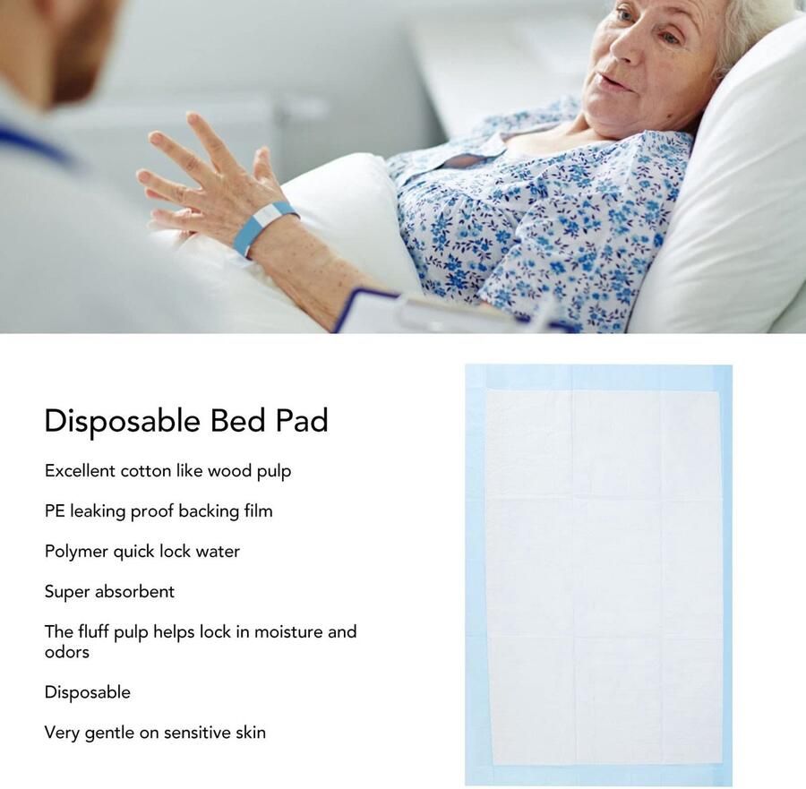 Senza Marchio 10 Stuks Wegwerp Bed Pad Onderleggers Aankleedkussens Protector Verandering Pads voor Ouderen Volwassen Wegwerp Onderleggers