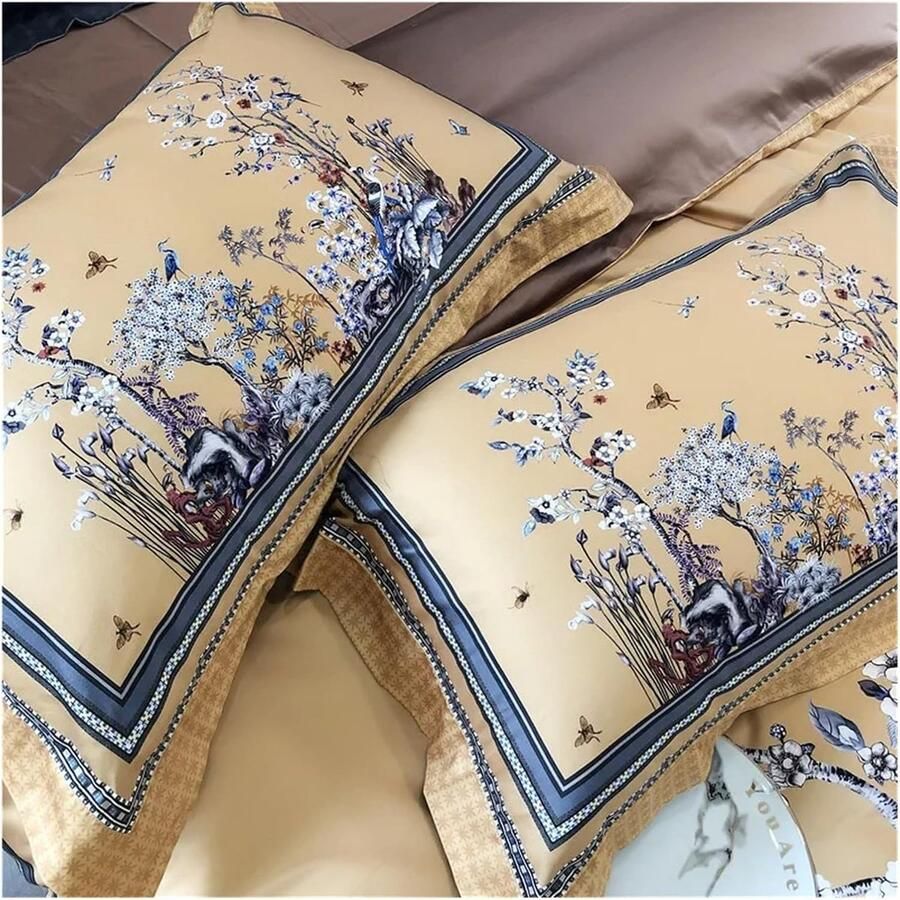 Senza Marchio 1000TC Egyptian cotton Bedding Set 4pcs Duvet Cover Sets Bed Linen Flat Bed Sheet Set Pillowcase Home Textile Bed four pieces set (A King)