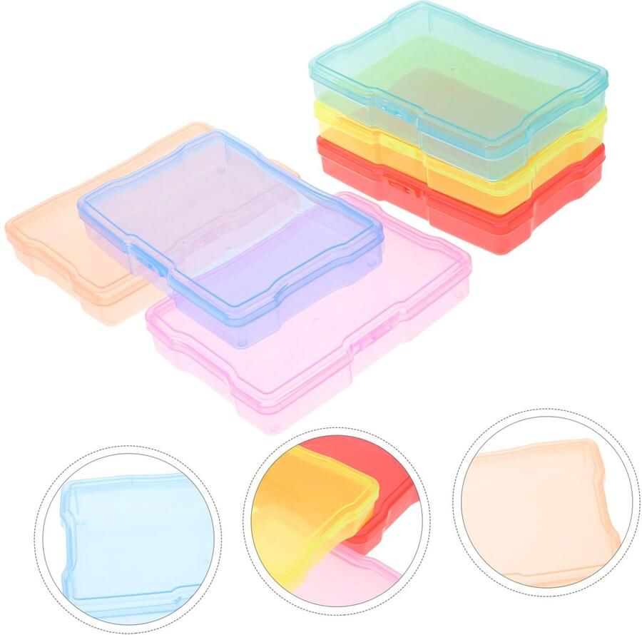 Senza Marchio 2 Sets Dozen Opslagruimte opbergbox Foto's Bureau organisator Pakket opbergkast sieradenorganisator kaarten organisator multifunctionele fotocontainer plastic Colorful SWOOMEY