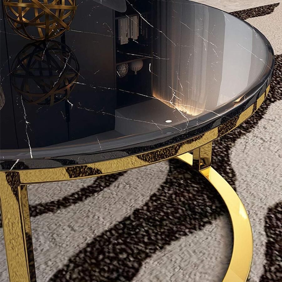 Senza Marchio 2 stuks Ronde salontafel Simplistische eindtafel Decoratie bank nachtkastje voor thuis woonkamer Metal Base Nesting Table