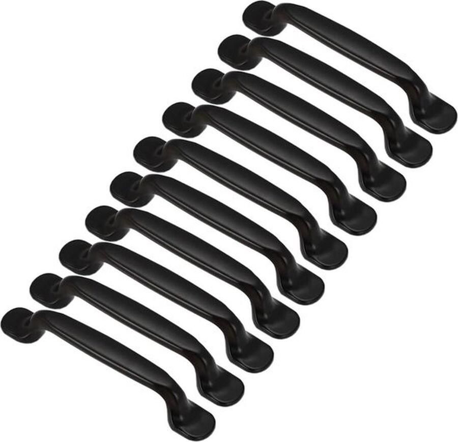 Senza Marchio 20-Stuks Zwart 128mm Kastdeur Lade Handgrepen Boog Vorm Pull Handvat cabinet handle black